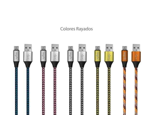 CABLE NISUTA USB 2.0 A MICRO USB DE 1M, SOPORTA HASTA 2.1 AMPER EN LA CARGA DEL CELULAR, CON MALLA DE TELA