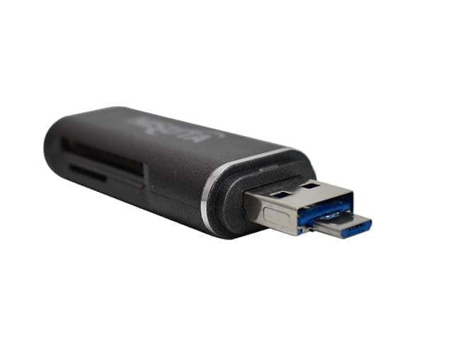 LECTOGRABADOR NISUTA DE TARJETAS DE MEMORIA MULTIFUNCION CON CONECTOR NISUTA  USB C, USB 2,0 Y MICRO USB