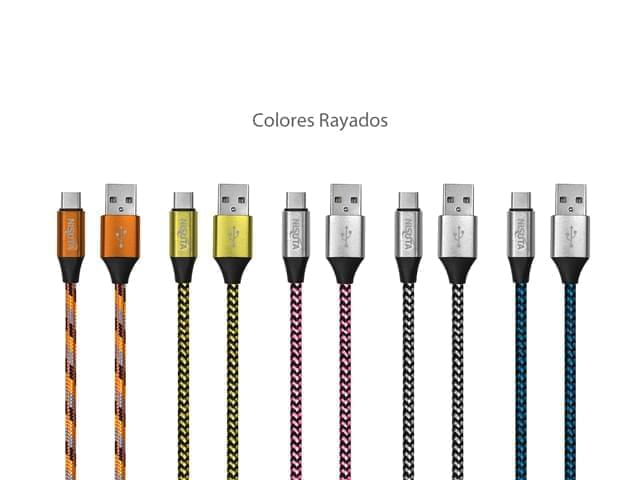 CABLE USB C DE 1M DE 2.4A CON MALLA DE TELA