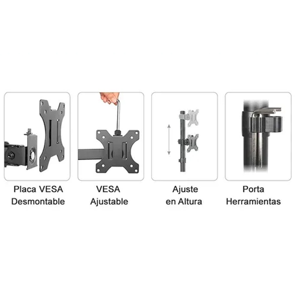 SOPORTE P/ MONITOR ESCRITORIO INTELAID 13` A 32`