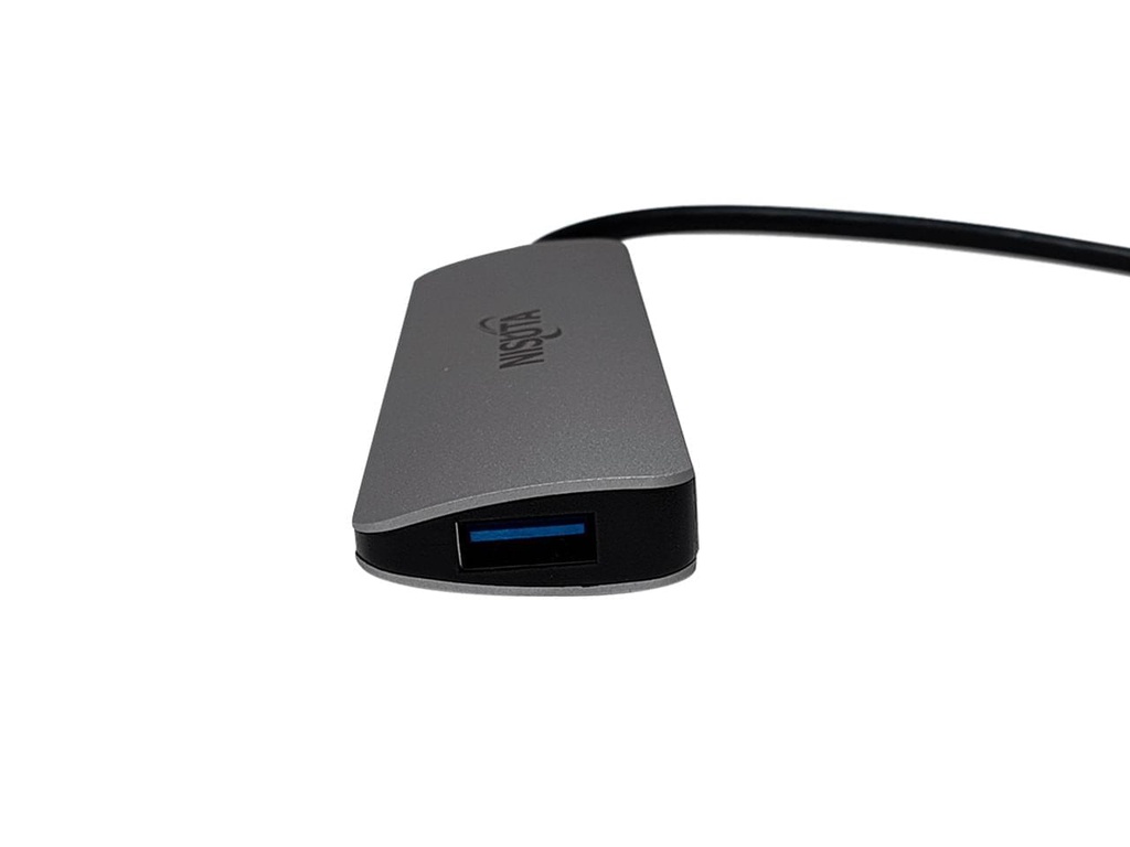 DOCKING NISUTA USB C 3.1 A 4 PUERTOS USB 3.0 
CON CARCAZA DE ALUMINIO