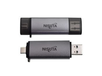 [NSCRUC3] LECTOGRABADOR NISUTA DE TARJETAS DE MEMORIA MULTIFUNCION CON CONECTOR NISUTA  USB C, USB 3.0 Y CARCAZA DE ALUMINIO