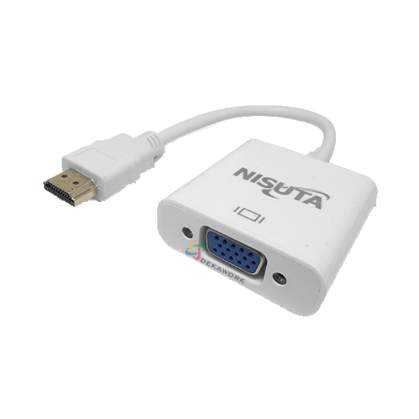 CONVERSOR NISUTA DE HDMI 1080p/720p A  PANTALLA VGA + 3.5MM AUDIO