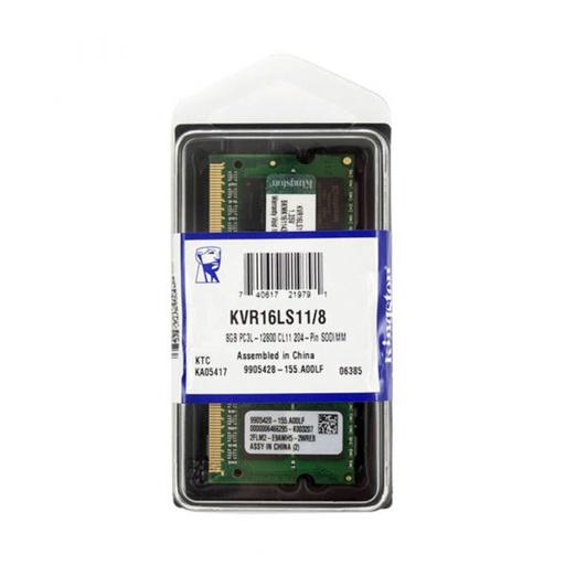 [KVR16LS11/8] MEMORIA SODIMM KINGSTON DDR3 8GB 1600MHZ