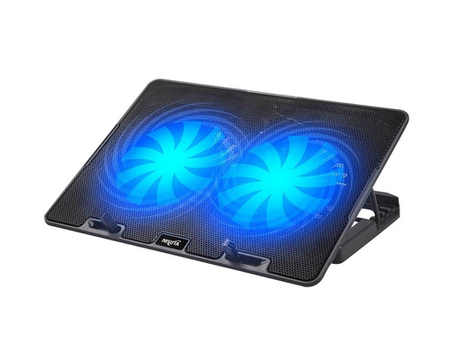 [NSCN84] BASE PARA NOTEBOOK NISUTA RECLINABLE CON 2 FANS, CON HUB USB, REGULACION DE VELOCIDAD DE FANS, Y LUCES