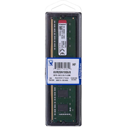 [KVR26N19S6/8] MEMORIA DIMM KINGSTON DDR4 8GB  2600MHZ 
