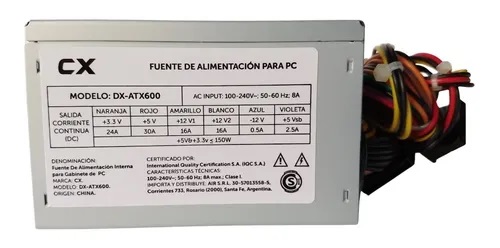 [DX-ATX600] FUENTE CX/MLOGIX 600W  ATX600 P/GAB SLIM  OEM